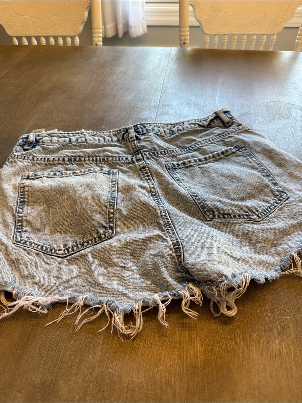 Garage Denim Distressed Light Blue Denim Shorts, Size 9 - Picture 5 of 8